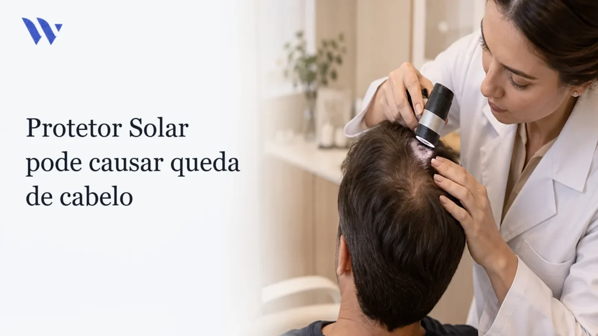 Dermatologista da Clínica Wulkan avaliando paciente em consultório — Protetor Solar pode causar queda de cabelo