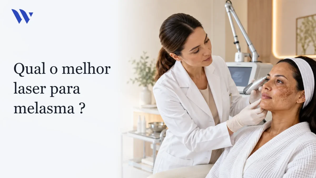 Dermatologista da Clínica Wulkan avaliando paciente em consultório — Qual o melhor laser para melasma ?