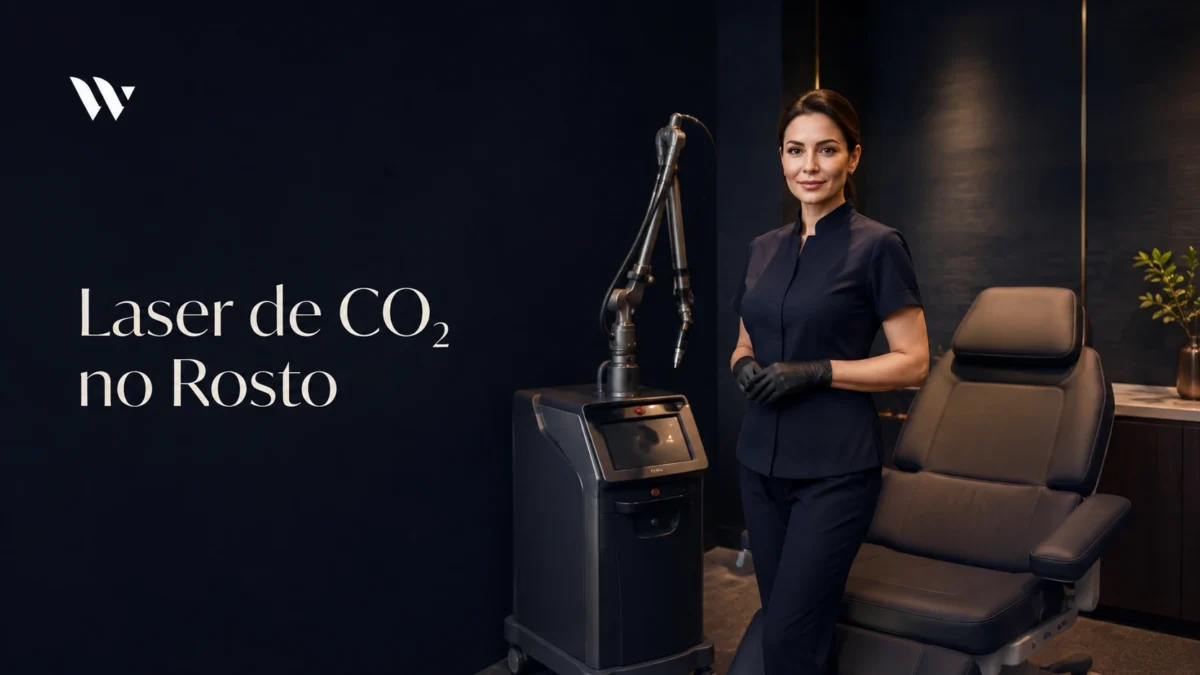 Aparelho de laser de CO2 fracionado montado em consultório dermatológico — quanto custa laser de CO2 no rosto