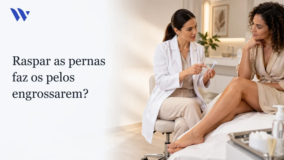 Raspar as pernas faz os pelos engrossarem? — Clínica Wulkan Dermatologista da Clínica Wulkan avaliando paciente em consultório — Raspar as pernas faz os pelos engrossarem?