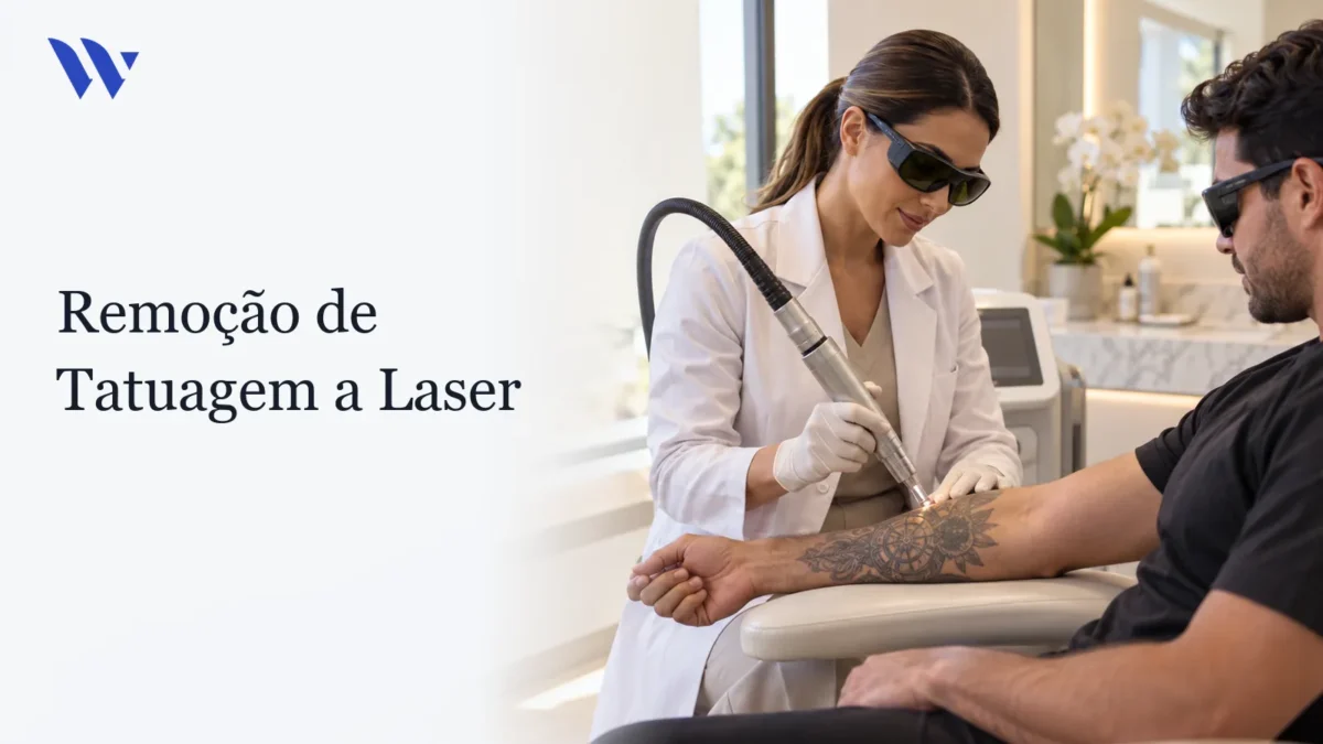 Dermatologista da Clínica Wulkan avaliando paciente em consultório — Remoção de Tatuagem a Laser