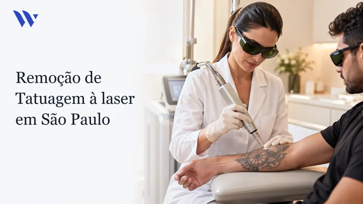 Remoção de Tatuagem à laser em São Paulo — Clínica Wulkan Dermatologista da Clínica Wulkan avaliando paciente em consultório — Remoção de Tatuagem à laser em São Paulo