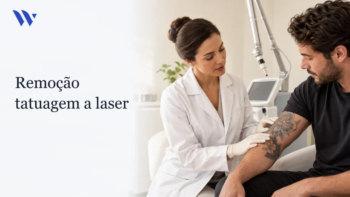 Dermatologista da Clínica Wulkan avaliando paciente em consultório — Remoção tatuagem a laser