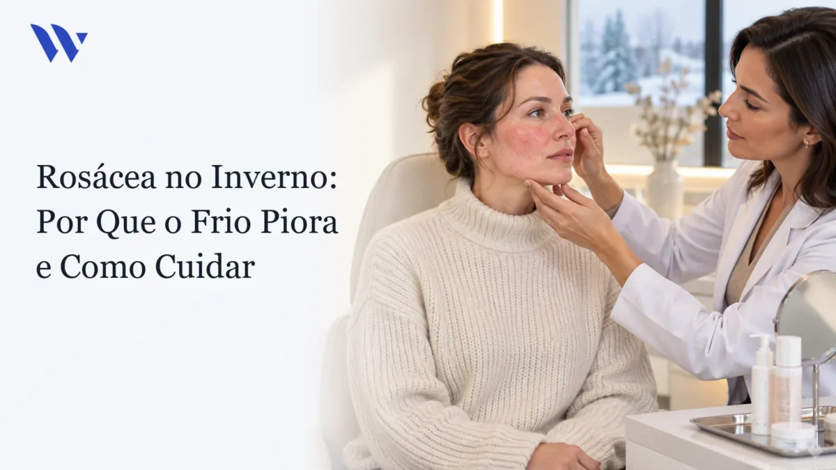 Dermatologista da Clínica Wulkan avaliando paciente em consultório — Rosácea no Inverno: Por Que o Frio Piora e Como Cuidar