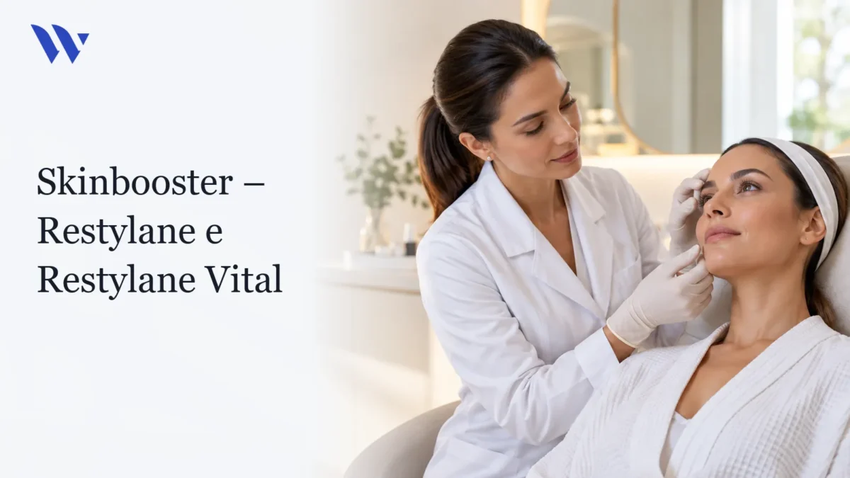 Dermatologista da Clínica Wulkan avaliando paciente em consultório — Skinbooster – Restylane e Restylane Vital