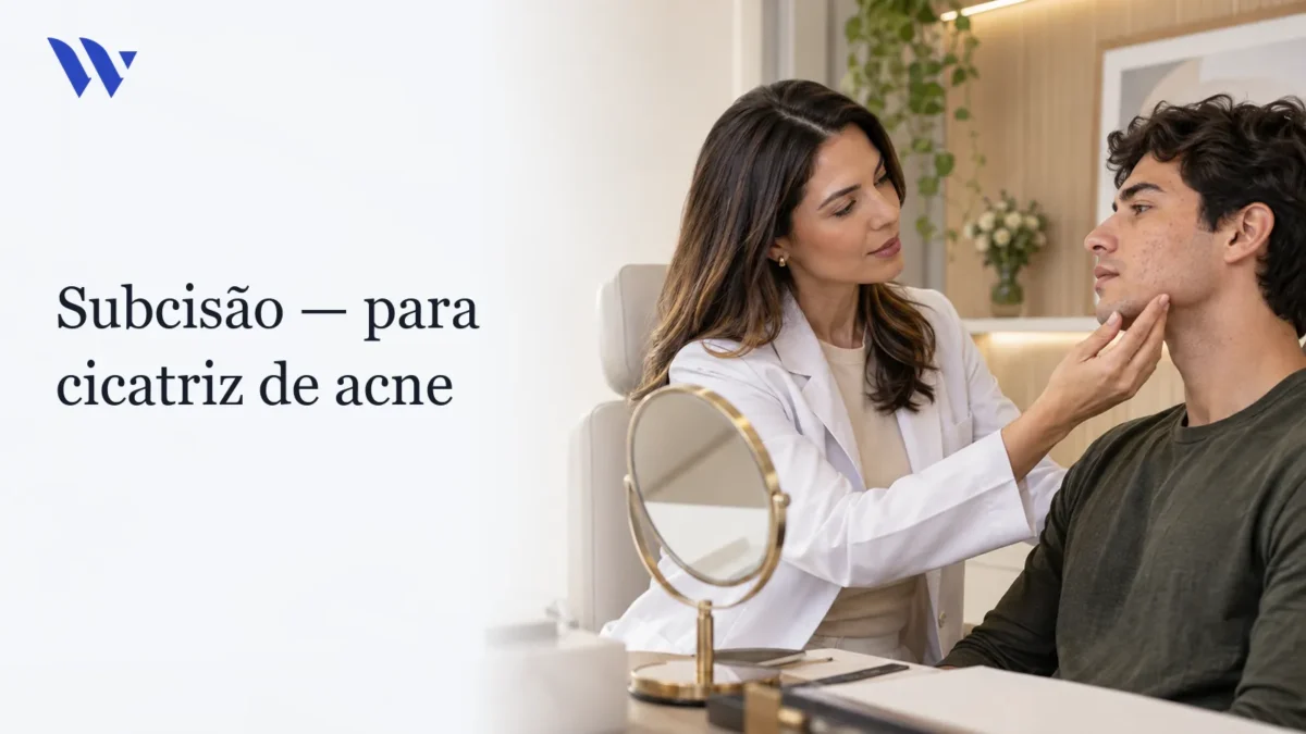 Dermatologista da Clínica Wulkan avaliando paciente em consultório — Subcisão para Cicatriz de Acne