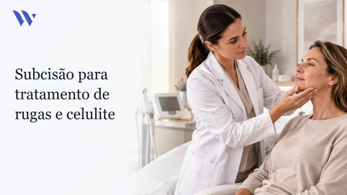 Dermatologista da Clínica Wulkan avaliando paciente em consultório — Subcisão para tratamento de rugas e celulite