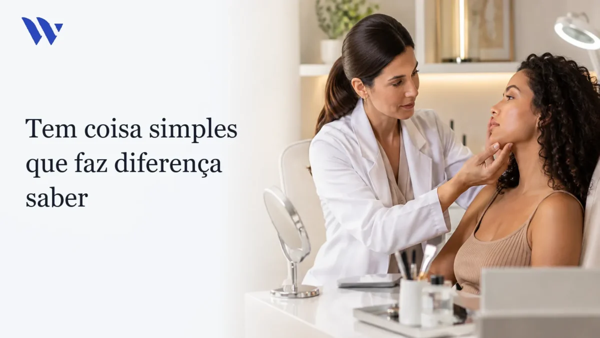 Dermatologista da Clínica Wulkan avaliando paciente em consultório — Tem coisa simples que faz diferença saber