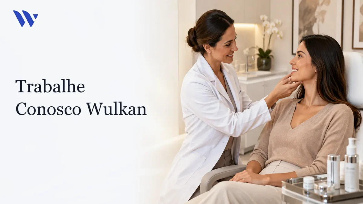 Trabalhe Conosco Wulkan — Clínica Wulkan Dermatologista da Clínica Wulkan avaliando paciente em consultório — Trabalhe Conosco Wulkan