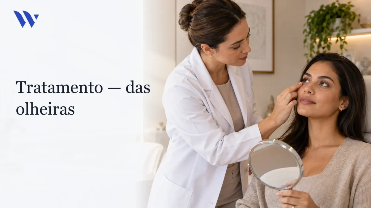 Dermatologista da Clínica Wulkan avaliando paciente em consultório — Tratamento das Olheiras