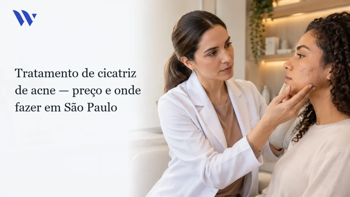 Dermatologista da Clínica Wulkan avaliando paciente em consultório — Tratamento de Cicatriz de Acne: Preço e Onde Fazer em São Paulo