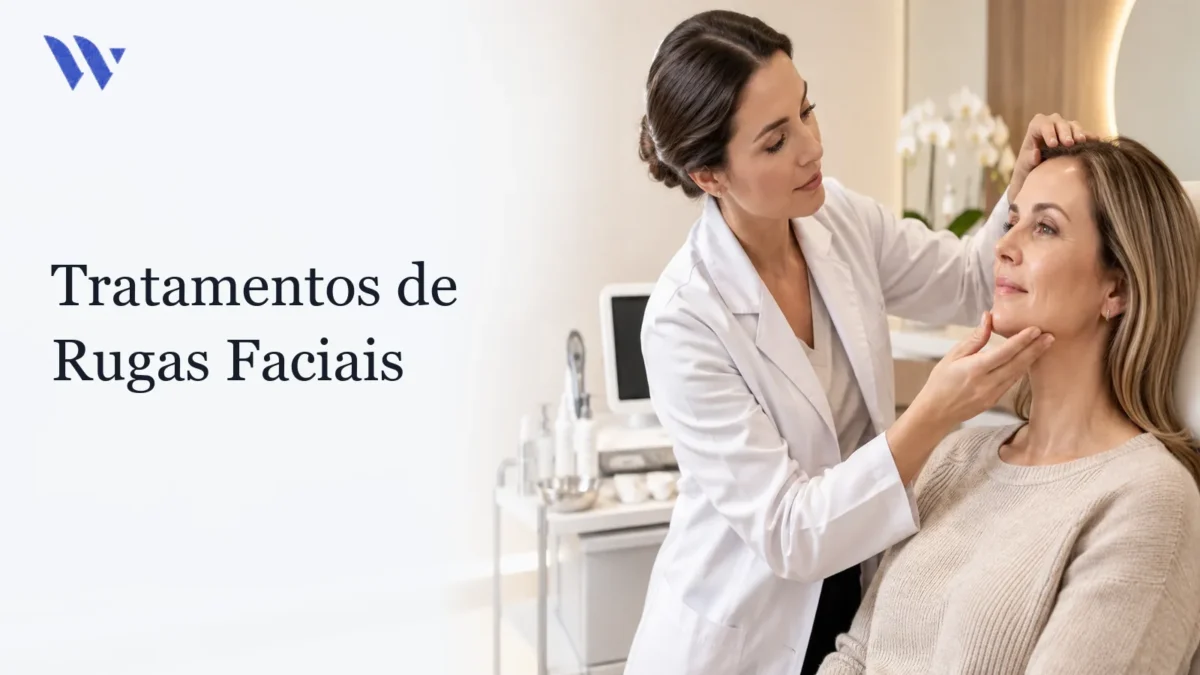 Tratamentos de Rugas Faciais — Clínica Wulkan Dermatologista da Clínica Wulkan avaliando paciente em consultório — Tratamentos de Rugas Faciais