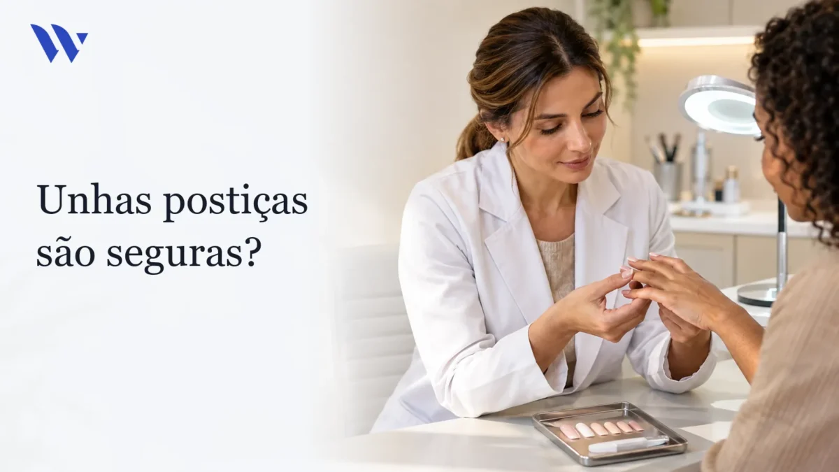 Dermatologista da Clínica Wulkan avaliando paciente em consultório — Unhas postiças são seguras?