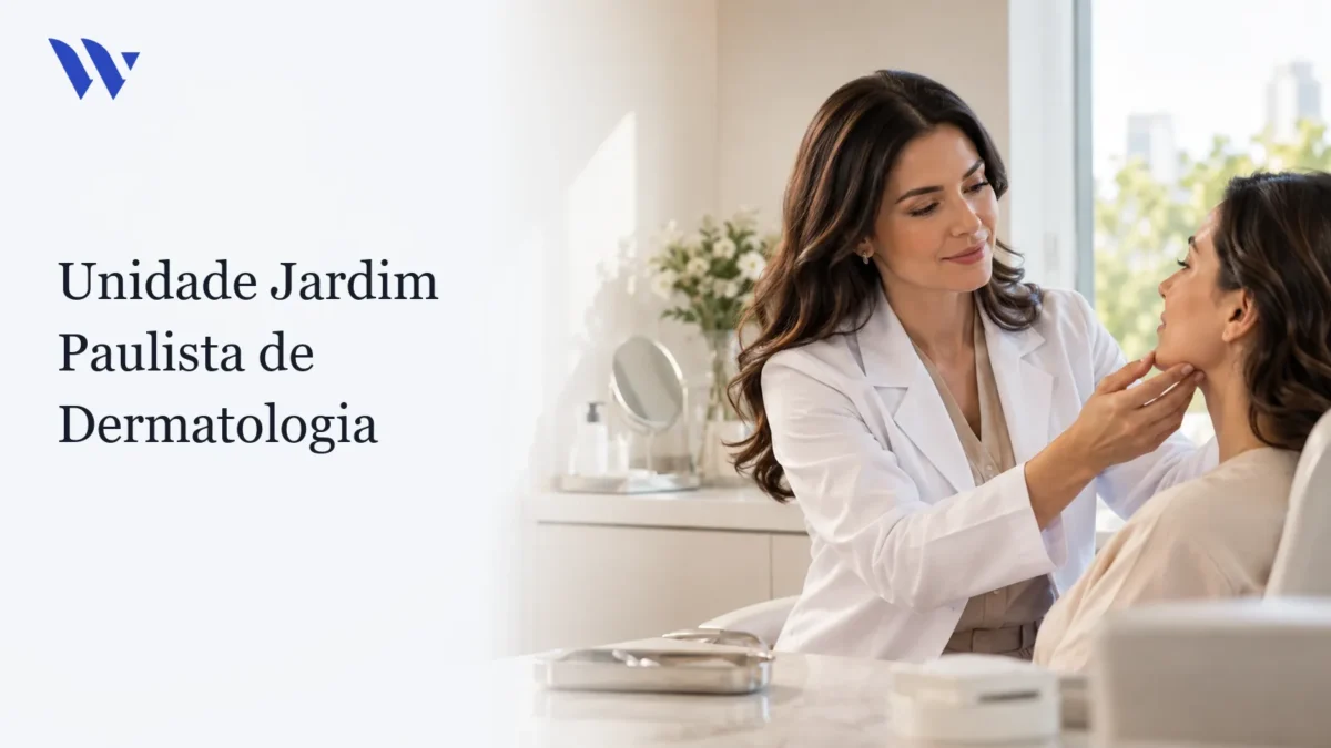 Dermatologista da Clínica Wulkan avaliando paciente em consultório — Unidade Jardim Paulista de Dermatologia