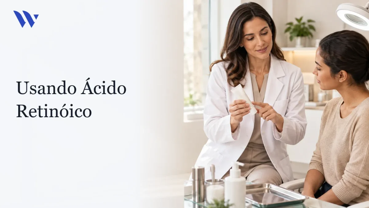 Dermatologista da Clínica Wulkan avaliando paciente em consultório — Usando Ácido Retinóico