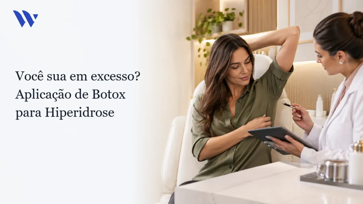 Dermatologista da Clínica Wulkan avaliando paciente em consultório — Você sua em excesso? Aplicação de Botox para Hiperidrose